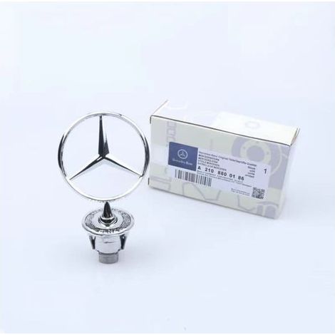 Emblème étoile de capot d'origine Mercedes-Benz OEM A2108800186 Argent, seigle.