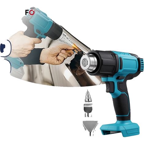 Pistola de calor, potencia de 300 W, temperatura máxima de 550 °C, voltaje de 18 V, 4 boquillas adicionales, peso ligero de 1,2 kg. (1/5)