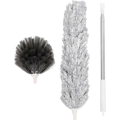 Plumeau de nettoyage en microfibre, manche extensible, plumeau pour ventilateur de plafond, plumeau lavable, plumeau à toiles d'araignée (1/5)