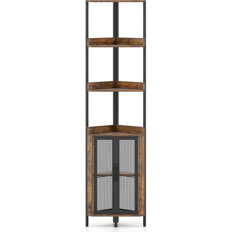 Eckregal mit Schrank und Metallgestell, 170 cm