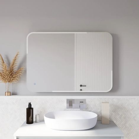 Specchio led rettangolare 70x100cm reversibile anti appannamento luce calda neutra fredda Atlas (1/4)