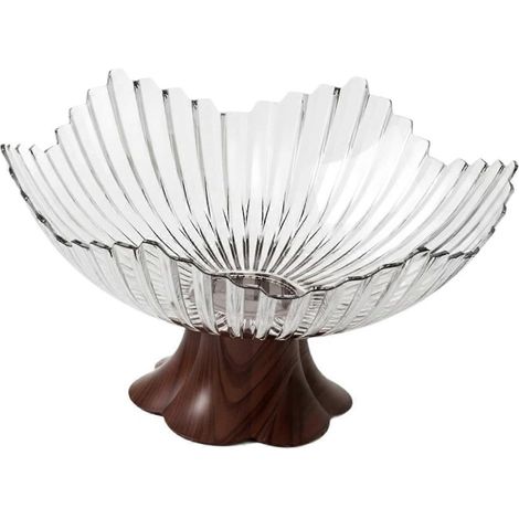 Coupe à fruits sur pied plateau rangement aliments collations multifonctionnel or blanc transparent cadeau pendaison de crémaillère (1/5)