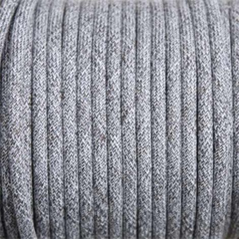 Fil Électrique Tissu Marron Cendré 2x0,75mm² - Câble Électrique Textile de Qualité (1/2)