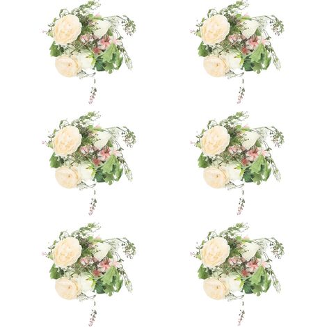Guirlande de Fleurs Artificielles, Matériau en Soie, Décoration Polyvalente, Couleur Champagne, M-a (1/2)