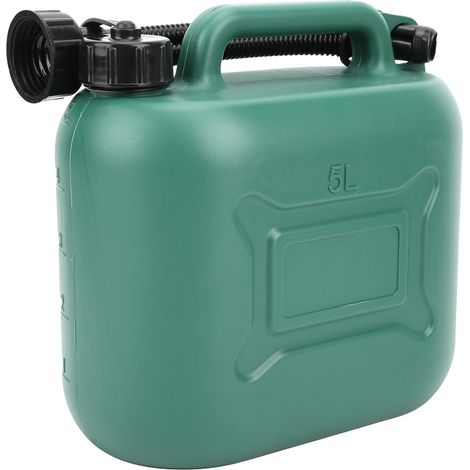 Bidon d'essence portable de type militaire en plastique ABS, réservoir d'huile pour applications industrielles, 5 litres, vert (1/5)