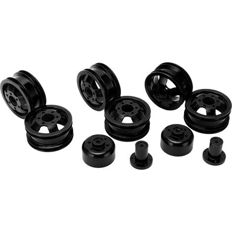 Moyeux de roue en aluminium alliage haute précision résistant à l'usure pour voiture RC WPL C14 24 34 44 B14 24 16 36 Noir (1/5)