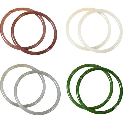 Lot de 8 bracelets fins en verre style chinois, imitation jade, pour femmes/filles (1/5)