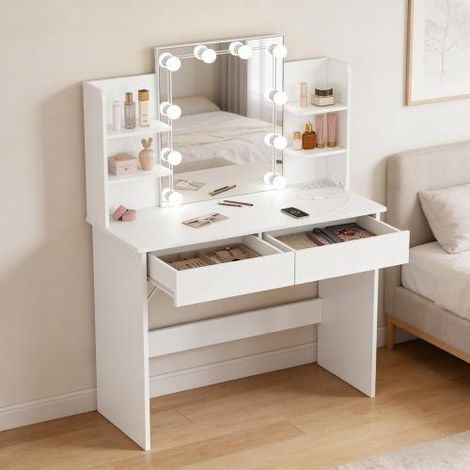 Convertisseur,Station de maquillage moderne,Bureau avec miroir(seulement avec table de maquillage)