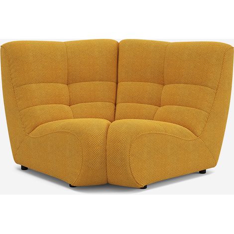 Gartenecke Sofa-Modul aus Samt mit Steppung, platzsparend Gardena - Gelb (1/5)