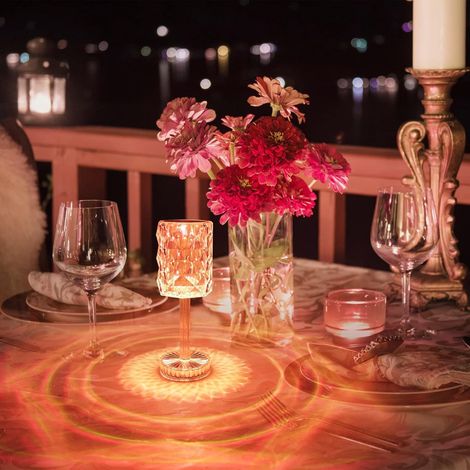 Lampe de Table en Cristal - Lampe de Table LED Diamant 16 Couleurs - Lumière d'Ambiance Rechargeable (1/4)