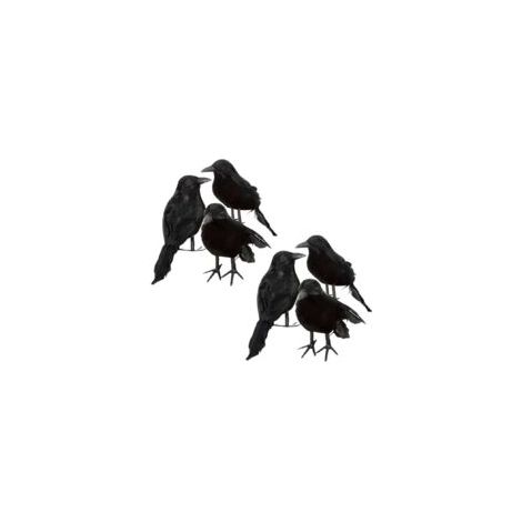 decorazioni di Halloween, corvo artificiale con piume, uccello nero - Crezuo