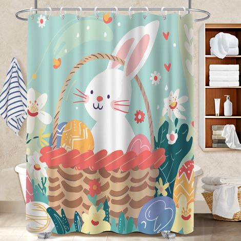 Rideau douche polyester 180x180 bordure lestée voile de douche pour salle de bain moderne (1/5)