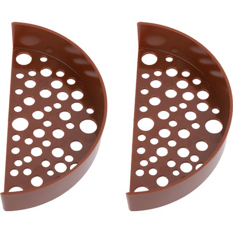 Lot de 2 cachettes pour crevettes, en plastique robuste et spacieux, avec trous, pour aquarium (couleur marron). (1/5)