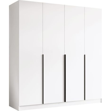 Armario Closico Navor I, Blanco + Negro, 215x200x58cm, Puertas de armario: Con bisagras, Número de estantes: 0