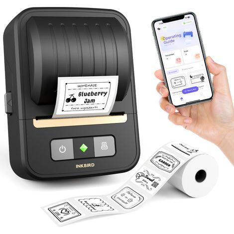 INKBIRD N20 Étiqueter,Machine à étiquettes avec ruban adhésif,de 19 à 51 mm,Bluetooth, Imprimante d’étiquettes thermique portable