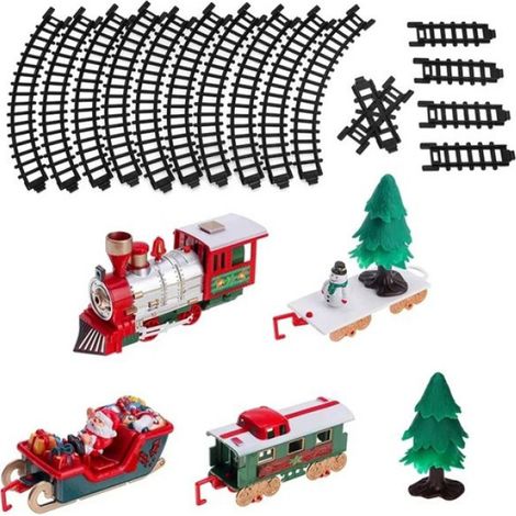 Train Électrique De Noël - Avec Musique Et Lumières - Pour Décoration Intérieure Et Arbre De Noël - 1 Pièce (1/5)