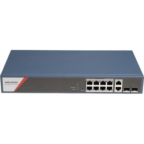 HikVision Switch Gigabit PoE+ / Administrable / 8 Puertos 1000 Mbps PoE+(4 Puertos PoE++ 90 W) / 2 Puertos 1000 Mbps de Uplink