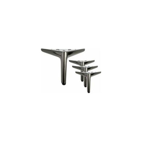 Lot de 4 pieds de meuble triangulaires noirs en titane de 12 cm, finition polie galvanisée, adaptés aux armoires, canapés, tables basses, meubles TV et autres meubles. (1/5)