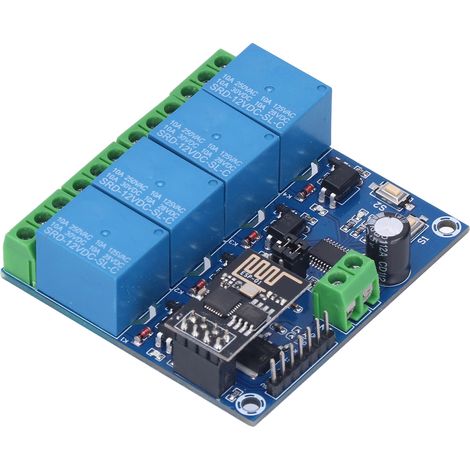Module relais WiFi 4 canaux, commande à distance via application mobile, système domotique ESP8266 12 V (1/5)