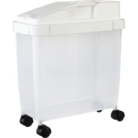 Recipiente hermético, ruedas, taza medidora, para almacenar arroz y granos, casa (1/5)