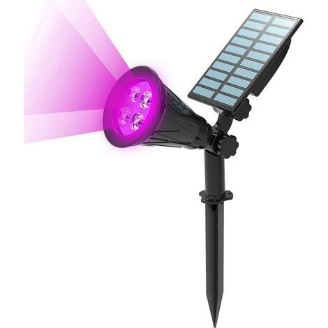 Lampe Solaire Extérieur, Solaire Projecteur, Extérieur sans Fil Etanche IP65 Lampe Jardin avec Panneau Solaire 180° Réglable Spot Solaire Extérieur pour Cour, Extérieur, Chemin, Allé (Purple) (1/5)