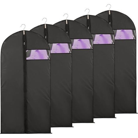 Lot de 5 Housses de Vêtements avec Sac à Chaussures, Anti Poussière Etanche Mite Humidité, Sacs à vêtements Housses de Protection avec Fenêtre, Housse Costume Homme pour Chemise Manteaux Clothes Cover (1/4)