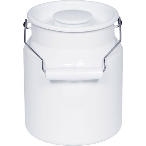 Riess Pot à lait avec couvercle 3 litres H 20cm Emaille Classic Blanc (1/5)