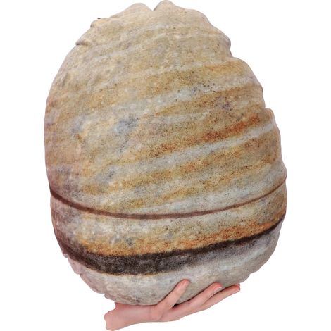 Cojín, 38 x 30 cm, poliéster/algodón, relleno de espuma de polietileno, estampado moderno de piedra, lavable a máquina. (1/5)