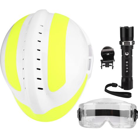 Casques de sécurité de sauvetage d'urgence, casque de protection Anti-Impact pour pompier avec lampe frontale et lunettes (1/5)