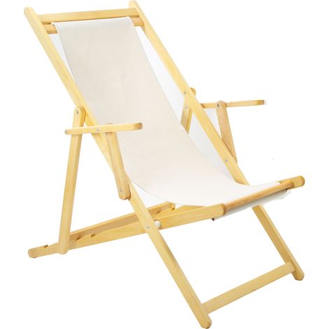 Sdraio Malibù Bianco in legno pieghevole per giardino terrazza mare (1/4)