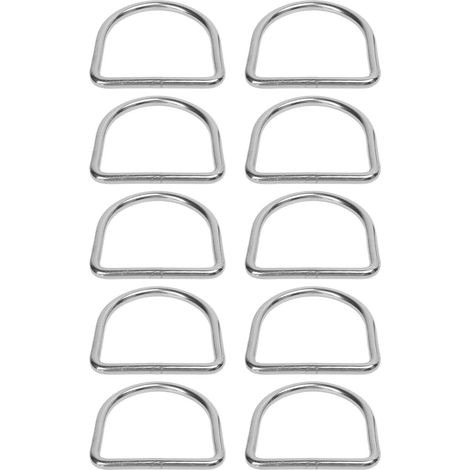 10 Anneaux en D en Acier Inoxydable 316 pour Équipement Nautique, Surf, Kayak et Bateau - 6mm (1/5)