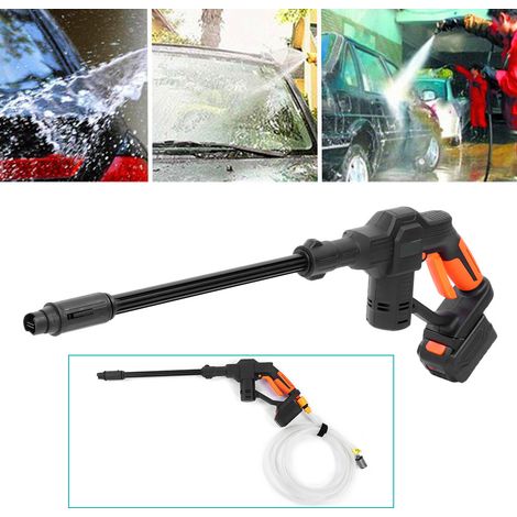 Nettoyeur de voiture haute pression sans fil, rechargeable par batterie au lithium 12 V, auto-amorçant (kit portable) (norme européenne 110 V-240 V) (extra long et extra lourd) (1/5)