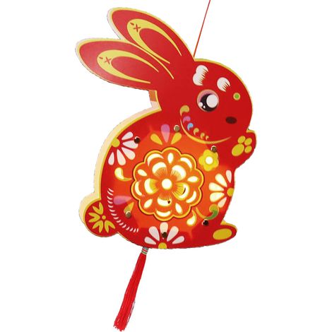Lanternes à faire soi-même pour le Nouvel An chinois et la Fête des Lanternes : mini-lanternes lapin de jade, kits de bricolage lumineux portables pour enfants, lanternes lapin du Nouvel An, lapins ro (1/5)