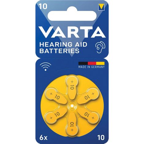 PILA PER APPARECCHI ACUSTICI '10' Pz 6 - 1,45 V  - VARTA
