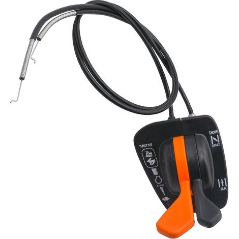 Câble d'accélérateur et de starter compatible avec les modèles John Deere GY20948 155C et 190C (double levier de commande). (1/4)