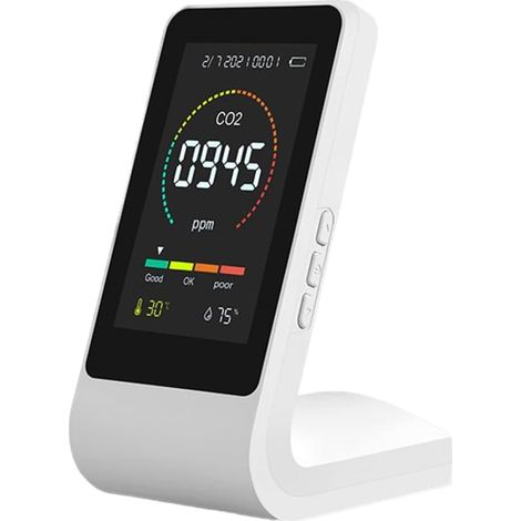 Probador de calidad del aire de CO2: Detector de dióxido de carbono recargable (1/5)