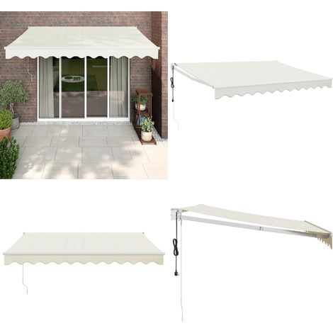 Elektrische Markise mit Kurbel Creme 3,5x2,5 m - Elektrische Markise - Markise mit Fernbedienung (1/5)