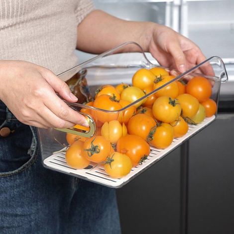 Boîte De Rangement Pour Réfrigérateur - Plastique Alimentaire - Pour Légumes Fruits Œufs - Transparent Blanc - 1 Pièce (1/5)