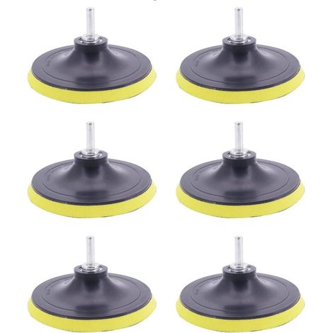 Set mit 6 100-mm-Schleifpads, Schleifscheiben, Schleifplatten mit M14-Gewinde, Klettverschluss, Schleif- und Polier-Stützteller für Bohrmaschinen und Winkelschleifer (1/4)
