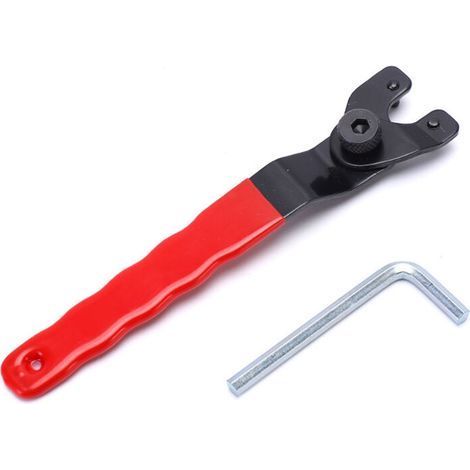 Angle Grinder Wrench with Hex Socket, 8-48mm Adjustable Spindle Wrench, Grinder Wrench, Adjustable Wrench with Allen Key (1/4)