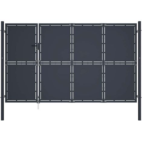 Portail de jardin en acier 350 x 200 cm anthracite (1/5)