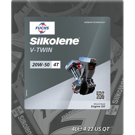 Aceite mineral para motor Silkolene Fuchs V-Twin 20W-50 4L (CUB)
