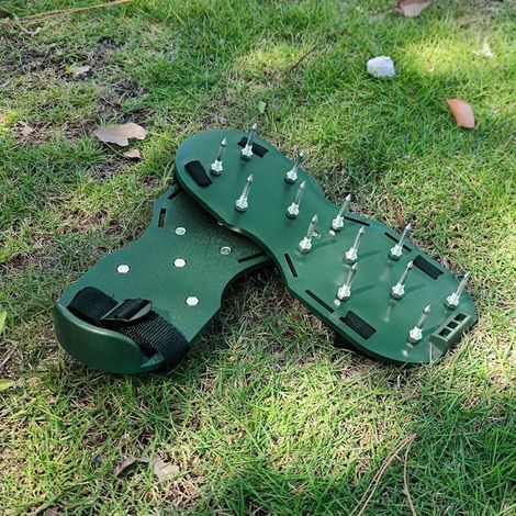 Scarpe con chiodi patchwork, erba da giardino, pino e terra, 4,2 cm, chiodi per erba, prato, scarpe gonfiabili in pino e terra, verde (1/4)