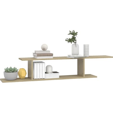 Étagère TV murale Chêne Sonoma 125x18x23 cm (1/5)