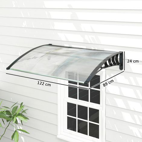 Toit extérieur incurvé avec vis et boulons inclus, en polycarbonate, PP et aluminium, 122 x 89 x 24 cm (1/5)