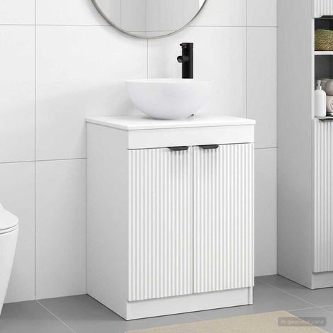 vidaXL Bathroom Furniture Set White Engineered Wood (1/5)