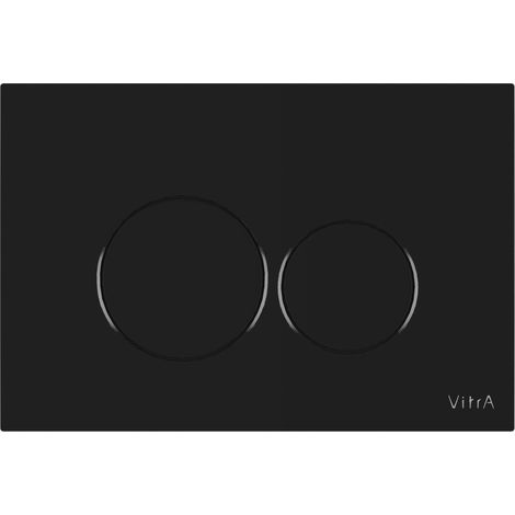 Vitra Root Round Dual Flush Plate - Glossy Black
