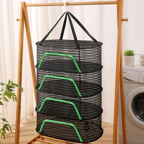 Filet de séchage pliable anti-moustiques pour herbes aromatiques, panier suspendu, sac de séchage en maille pour légumes et fruits