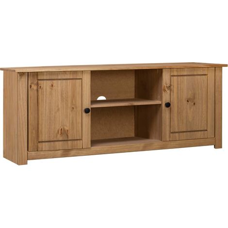 Mobile TV multimediale scaffale per televisione televisione buffet sala da pranzo soggiorno camera da letto 120 x 40 x 50 cm legno di pino massiccio gamma Panama marrone 020025872
