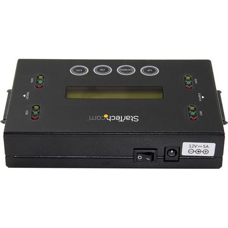 StarTech.com Docking Station per Hard Disk a 2 Slot Duplicatore ed Eraser Standalone 1 1 con funzione Clone per Chiavette USB e Disco Rigido SSD HDD SATA Display LCD TAA Indipendente dal SO (1/5)
